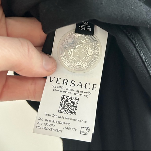 VERSACE Teen Greca printed cotton dress with Medusa buttons RARE (AUTHENTIC) - Picture 5 of 10